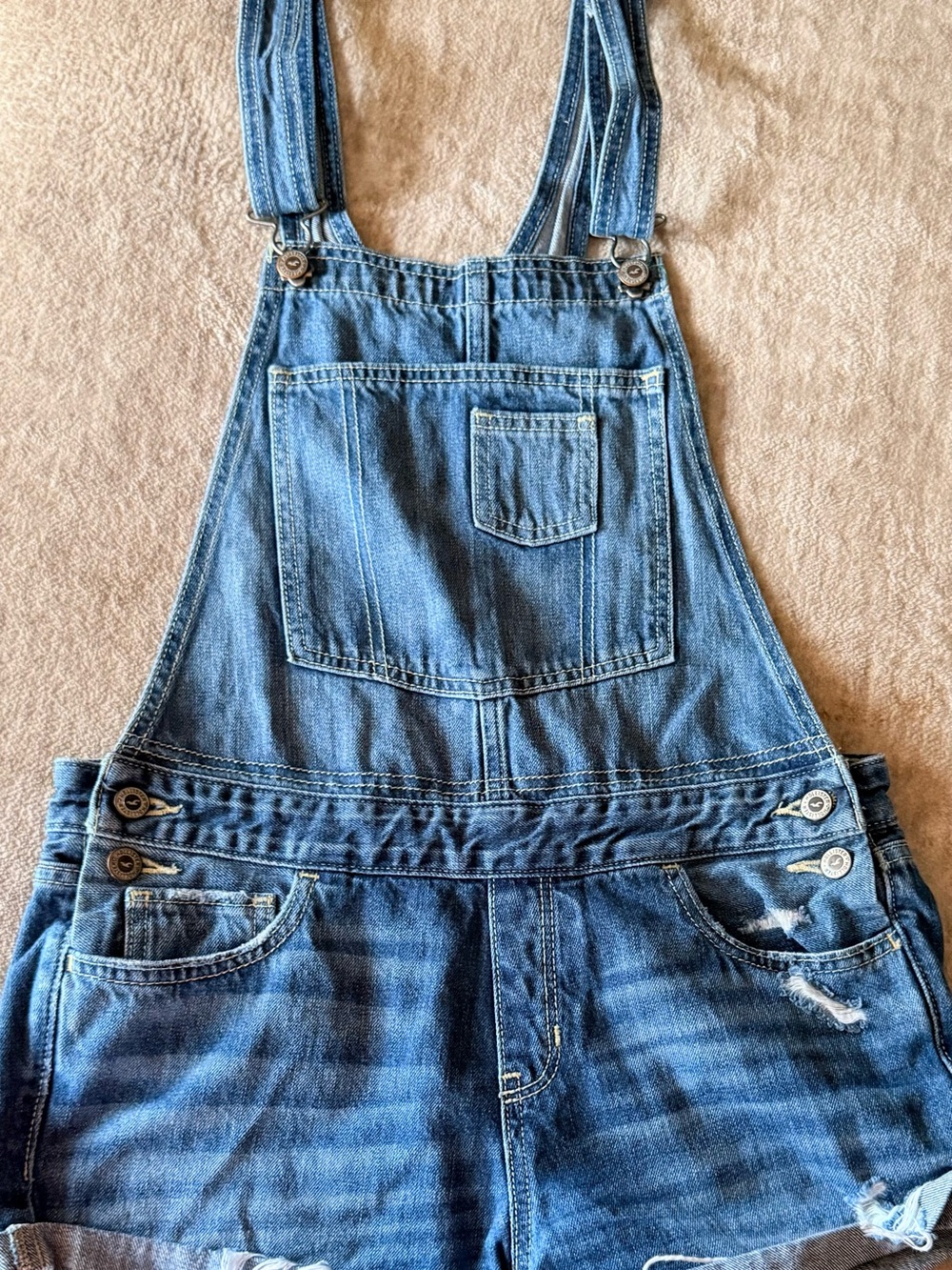 Hollister Light Blue Denim Overalls